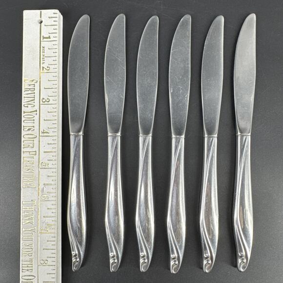 Wm. A Rogers Oneida Surf Club Stainless Vintage Solid Handles Knives Knife Lot 6 - Picture 6 of 10